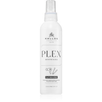 Kallos Plex Flat Iron Spray spray cu protecție termică, pentru aranjarea cu placa și cu ondulatorul pentru par degradat sau tratat chimic