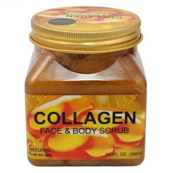 Scrub Natural Cu Colagen pentru Fata si Corp Wokali, 350 ml