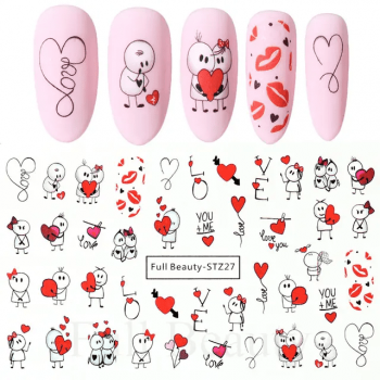 Tatuaj decor unghii Valentine's Day FB-STZ27 - FB-STZ25