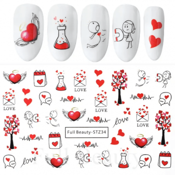 Tatuaj decor unghii Valentine's Day FB-STZ34 - FB-STZ25