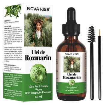 Ulei esential premium de Rozmarin 100% Natural pentru stimularea cresterii parului, genelor, sprancenelor sau unghiilor, NOVA KISS 60 ml ieftina