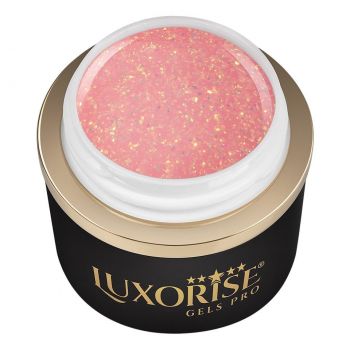 Gel UV Constructie Unghii RevoFlex LUXORISE 15ml, Peach Glitz