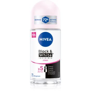 Nivea Invisible Black & White Clear deodorant roll-on antiperspirant pentru femei