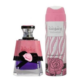 Set Apa de Parfum, 100 ml + Deodorant Spray, 50 ml, pentru Femei - Lattafa Perfumes, Washwashah, 1 set