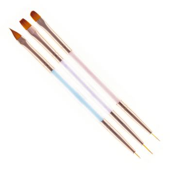 Pensule Manechiura cu 2 Capete, Color 3 set, Oranjollie x31