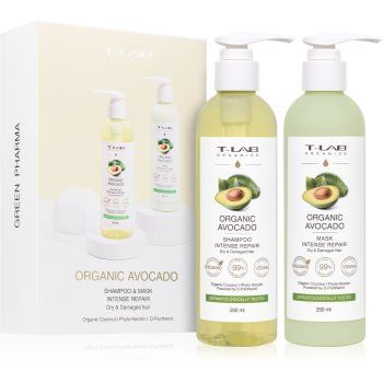 T-LAB Organics Organic Avocado Set set cadou(pentru păr uscat și deteriorat)