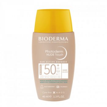 Fluid pentru piele mixta si grasa Photoderm Nude Touch Mineral SPF 50+, Bioderma (Gramaj: 40 ml, Nuanta fond de ten: Golden)