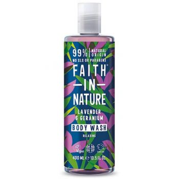 Gel de Dus Natural Relaxant cu Lavanda si Muscata Faith in Nature, 400 ml