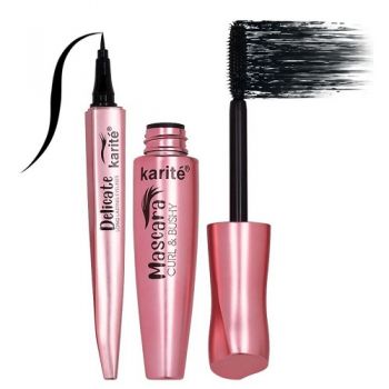 Set 2in1 Mascara si Eyeliner, Karite, Big Eyes, Waterproof, Negru