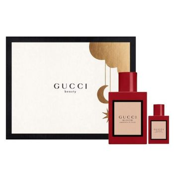 Set cadou Gucci Bloom Ambrosia di Fiori, Femei, Apa de Parfum, 50 ml + 5 ml