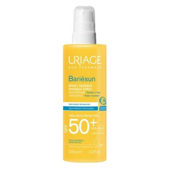 Spray invizibil fara parfum pentru protectie solara Uriage Bariesun, SPF 50+, 200 ml