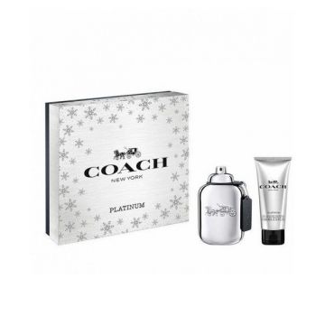 Set Cadou Coach Platinum, Barbati, Apa de Parfum 100ml + Gel de Dus 100ml