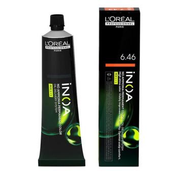 Vopsea de Par Demi-permanenta L'Oreal Professionnel Inoa Clear 6.46 Dark Copper Red Blonde, 60 ml