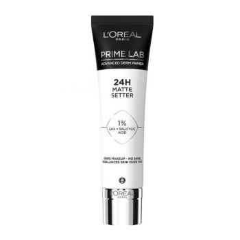 Baza de Machiaj pentru Reducerea Luciului, 1% LHA + Acid Salicilic - L'Oreal Paris Prime Lab 24h Advanced Derm Primer Matte Setter, 30 ml