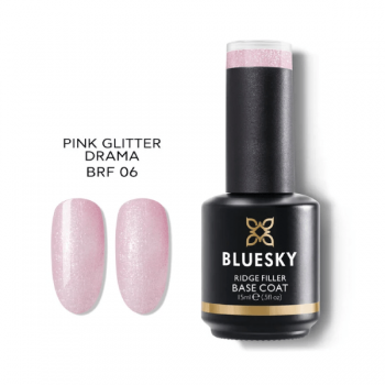 Baza pentru unghii 2in1 Bluesky Ridge Filler Base Coat Pink Glitter 15ml