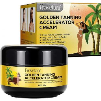 Crema Acceleratoare pentru Bronz de 10 ori mai rapid, Efect Intensificator, Ingrediente 100% Naturale, Frovetani, 100 g