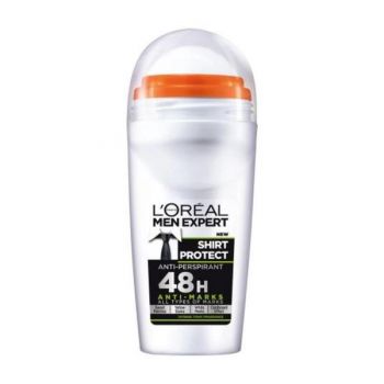 Deodorant Antiperspirant Roll-On Anti-Pete pentru Barbati - L'Oreal Paris Men Expert Shirt Protect 48H, 50 ml de firma original