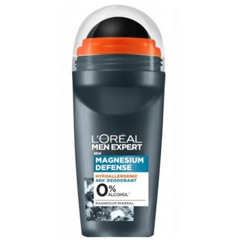 Deodorant Antiperspirant Roll-On pentru Barbati - L'Oreal Paris Men Expert Magnesium Defense Hypoallergenic 48H, 50 ml de firma original