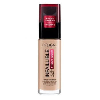 Fond de Ten Rezistent la Transfer - L'Oreal Paris Infaillible 32H Fresh Wear Foundation, nuanta 30 Rose Pearl, 30 ml