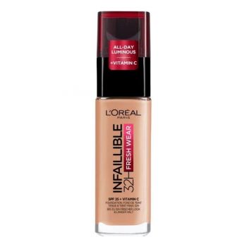 Fond de Ten Rezistent la Transfer - L'Oreal Paris Infaillible 32H Fresh Wear Foundation, nuanta 60 Rose Ivory, 30 ml