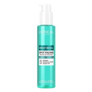 Gel de Curatare cu Niacinamide si Acid Salicilic L'Oreal Paris - Bright Reveal Cleansing Gel-Serum, 150 ml