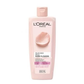 Lapte Demachiant L'Oreal Paris - Dermo Expertise Rare Flowers Milk For Dry and Sensitive Skin, 200 ml