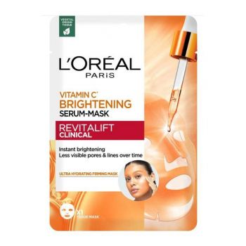 Masca Tip Servetel pentru Iluminare cu Vitamina C - L'Oreal Paris Revitalift Clinical Vitamin C Brightening Serum-Mask, 26 g