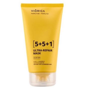 Masca Ultra-Reparatoare 5+5+1 pentru par foarte uscat si degradat, Viorica, 150 ml