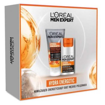 Set Ingrijire Ten pentru Barbati - L'Oreal Paris Men Expert Hydra Energetic: crema, 50 ml + Gel de Curatare, 100 ml