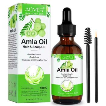 Ulei premium de Amla 100% Natural pentru Cresterea si Intarirea Firului de Par, Tratarea scalpului, Anti matreata, Aliver 60 ml