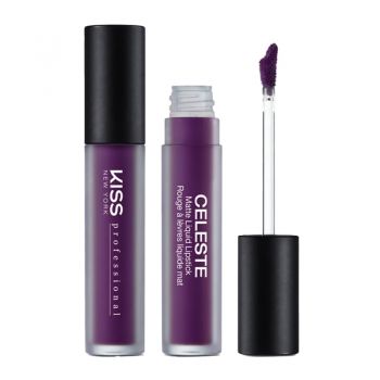 Ruj Lichid Mat Kiss Celeste Matte Liquid Lipstick Royal Purple la reducere