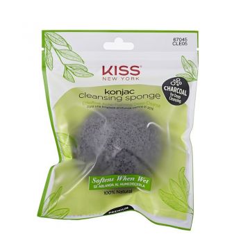 Burete pentru curatarea tenului Kiss Usa Konjac Cleansing Charcoa