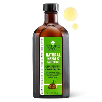 Ulei pentru Par & Piele Nature Spell Neem & Castor Oil for Hair a