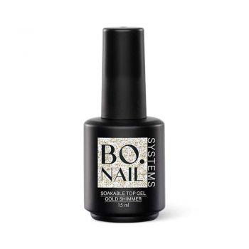 BO.NAIL Soakable Top Gel Gold Shimmer