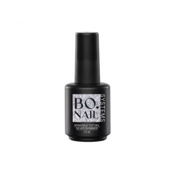 BO.NAIL Soakable Top Gel Silver Shimmer