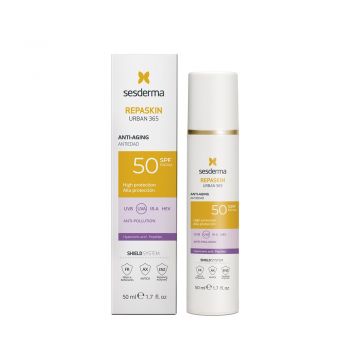 Crema pentru fata anti-aging cu protectie solara SPF50 Urban 365 Repaskin Sesderma, 50 ml