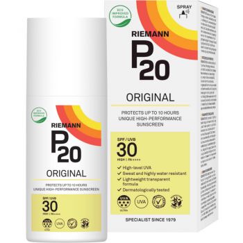 Spray transparent pentru protectie solara P20 Riemann Sun Protection SPF30 Original, 175 ml (Gramaj: 175 ml)