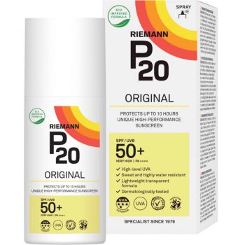 Spray transparent pentru protectie solara P20 Riemann Sun Protection SPF50 Original (Gramaj: 175 ml)