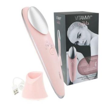 Aparat multifunctional de ingrijire faciala Vitammy Milda, pentru toate tipurile de ten, tratament cald, rece, masaj si vibratii, wireless