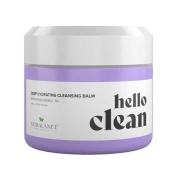 Balsam de Curatare Faciala 3 in 1 cu Acid Hialuronic, pentru Ten Normal sau Uscat - Bio Balance Hello Clean, 100 ml