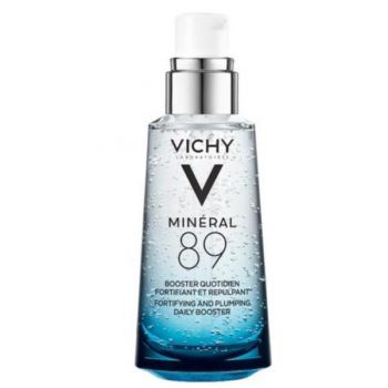 Booster zilnic pentru fata Vichy Mineral 89 gel cu efect de hidratare, fortifiere si reumplere, cu acid hialuronic, 50ml