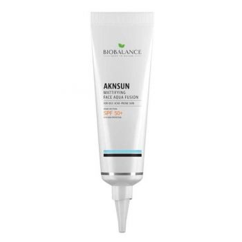 Crema cu SPF 50+ Matifianta, pentru Ten Acneic si Gras - Bio Balance Aknsun Mattifying Face Aqua Fusion, 40 ml