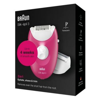 Epilator - Braun Silk-epil 3 3-276, roz/alb, 1 buc