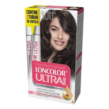 SHORT LIFE - Vopsea Permanenta pentru Par Loncolor Ultra Max, nuanta 4 Castaniu Mediu