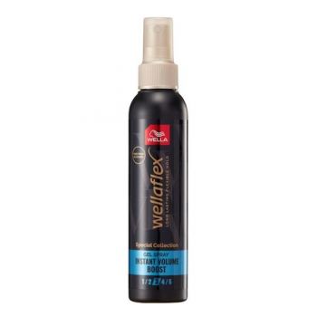 Spray pentru Volum cu Fixare Puternica - Wella Wellaflex Special Collection Black Gel Spray Instant Volume Boost, 150 ml