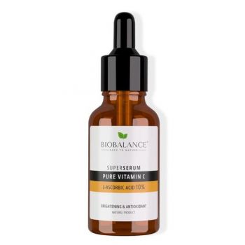 Super Serum Pure Vitamina C (Acid L-Ascorbic 10%), Antirid, pentru Luminozitate - Bio Balance, 30 ml