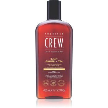 American Crew 3 in 1 Ginger + Tea șampon, balsam și gel de duș 3 în 1 pentru barbati