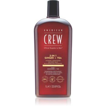 American Crew 3 in 1 Ginger + Tea șampon, balsam și gel de duș 3 în 1 pentru barbati