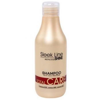 Sampon Total Care cu proteine din matase Sleek Line, 300 ml