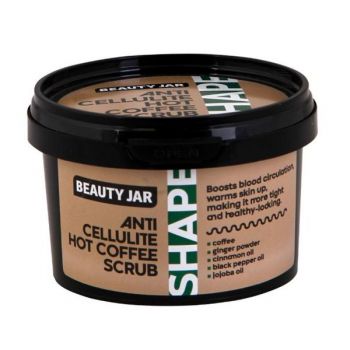 Scrub Anticelulitic cu Cafea, Ulei de Jojoba si Scortisoara - Beauty Jar Shape Line, 250 g